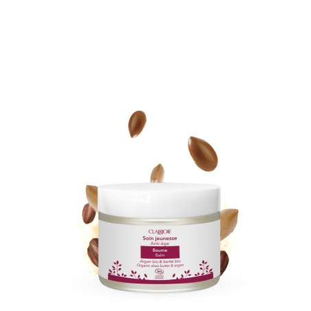 Baume pour le visage et le corps au karité bio et équitable et à l'huile d'argan bio. Vegan